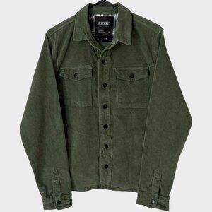 Ezekiel Broadford Button-Up Long Sleeve Corduroy Shirt Green Men's Size Medium